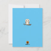 Cute Little Owl Birthday Invitation Kaart (Achterkant)