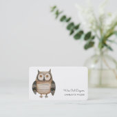 Cute Little Owl Daycare Business Card Visitekaartje (Staand voorkant)