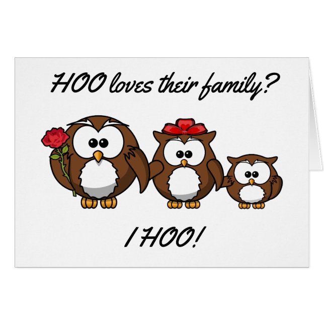 Cute Little Owl Family (Voorkant Horizontaal)