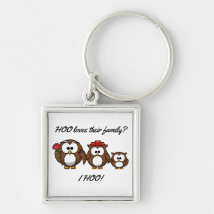 Cute Little Owl Family Sleutelhanger