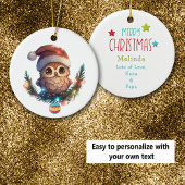 Cute Little Owl Merry Kerstversiering Keramisch Ornament