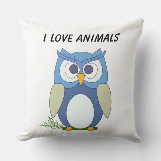 Cute Little Owl Pillow Kussen (Voorkant)
