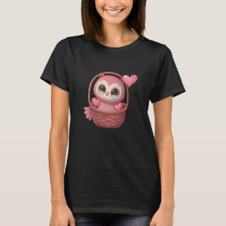 Cute Little Owl Valetines Animal Love 4 T-shirt