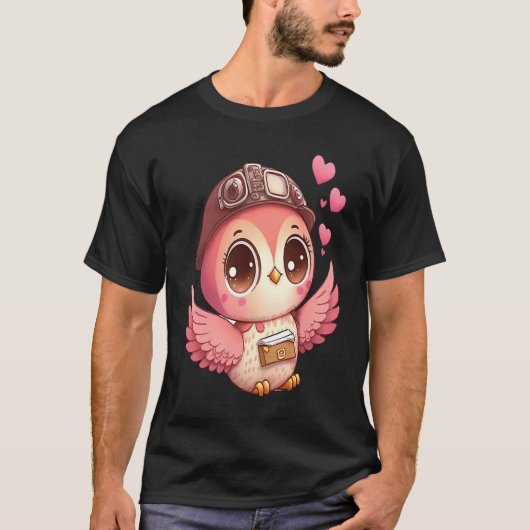 Cute Little Owl Valetines Animal Love  8 T-shirt (Voorkant)