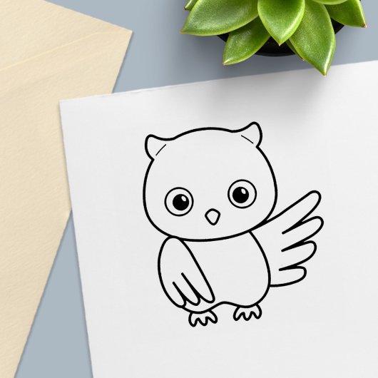 Cute Little Owl Zelfinktende Stempel