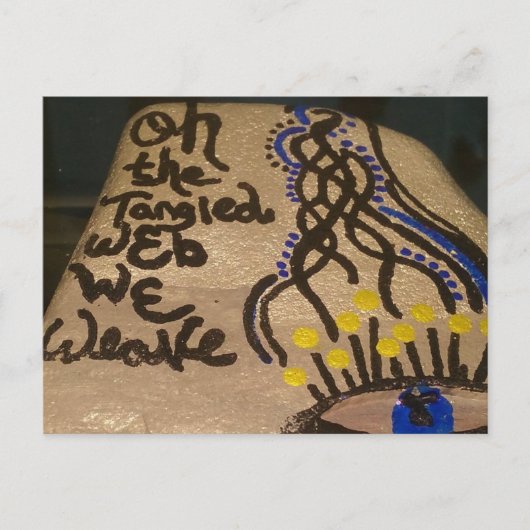 Cute Little Painted Rock Web We Weave Briefkaart (Voorkant)