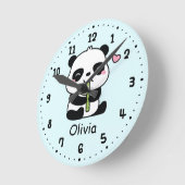 Cute Little Panda Beer and Bamboo, Kinder Room Ronde Klok (Hoek)