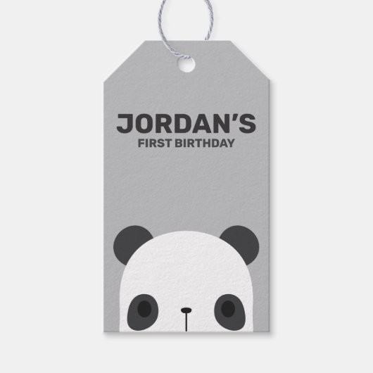 Cute Little Panda Beer Birthday Cadeaulabel (Voorkant)