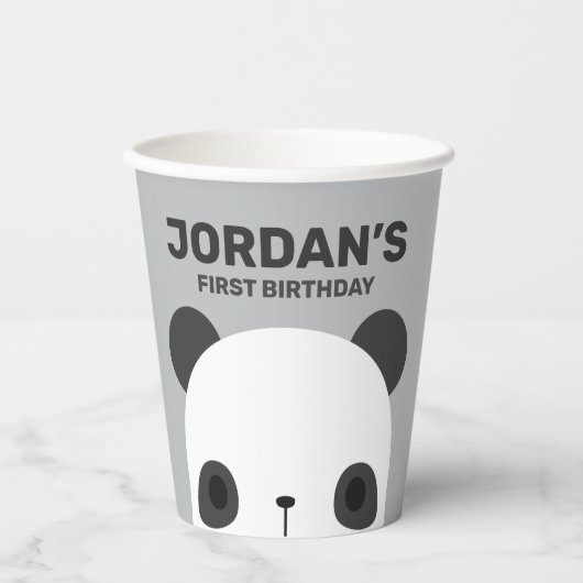 Cute Little Panda Beer Birthday Papieren Bekers (Voorkant)