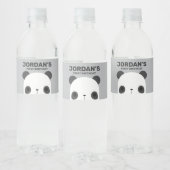 Cute Little Panda Beer Birthday Waterfles Etiket (Flessen)