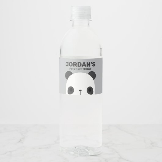 Cute Little Panda Beer Birthday Waterfles Etiket (Voorkant)