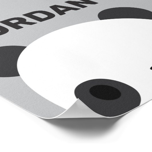 Cute Little Panda-beer met gepersonaliseerde naam  Poster (Hoek)
