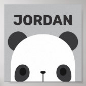 Cute Little Panda-beer met gepersonaliseerde naam  Poster (Voorkant)