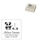 Cute Little Pandas Address Rubberstempel (Gestempeld)