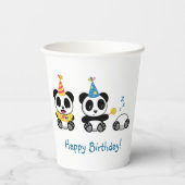 Cute Little Pandas Birthday Papieren Bekers (Achterkant)