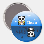 Cute Little Pandas Clean Dirty Magneet (Voorkant / Achterkant)