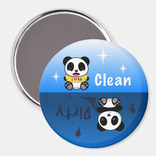 Cute Little Pandas Clean Dirty Magneet (Voorkant / Achterkant)