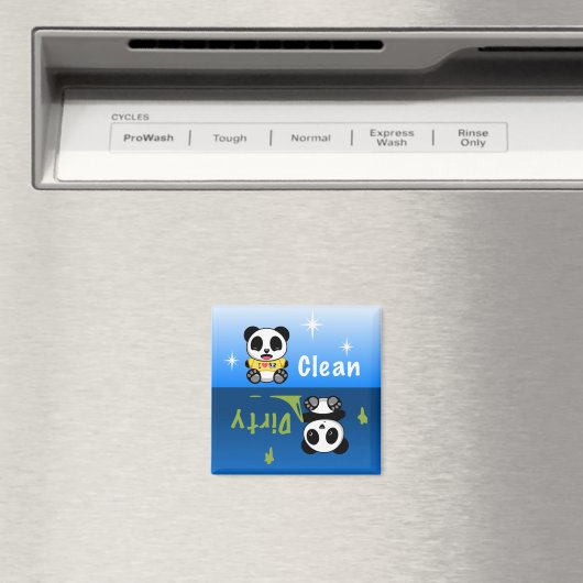Cute Little Pandas Clean Dirty Magneet (Insitu (Vaatwasser))