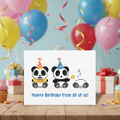 Cute Little Pandas on White Birthday from All Briefkaart