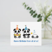 Cute Little Pandas on White Birthday from All Briefkaart (Staand voorkant)