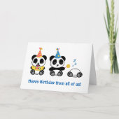 Cute Little Pandas on White Birthday from All Kaart (Voorkant)