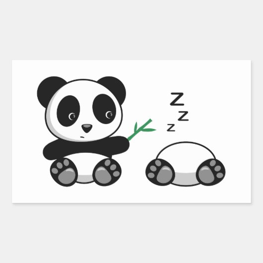 Cute Little Pandas Rechthoekige Sticker (Voorkant)