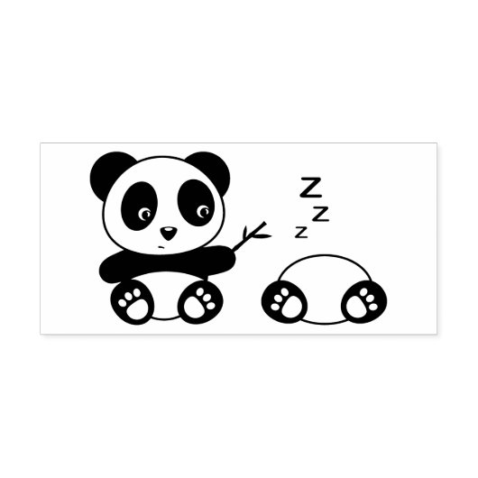 Cute Little Pandas Rubberstempel (Afrduk)