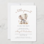 Cute Little Peanut Elephant QR Code Baby Borrel Kaart (Voorkant)