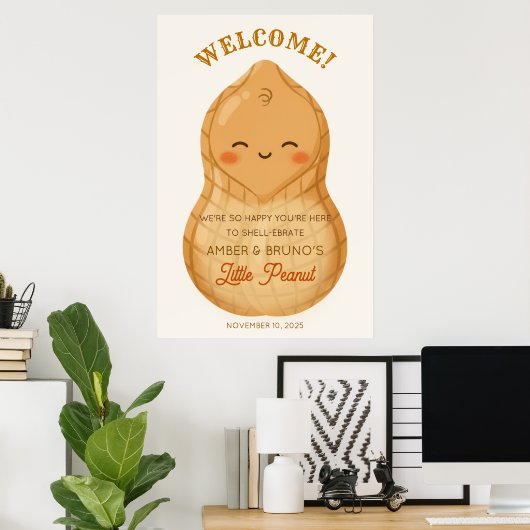 Cute Little Peanut *Welcome Sign Poster ONLY* (Thuiskantoor)