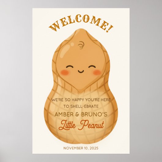 Cute Little Peanut *Welcome Sign Poster ONLY* (Voorkant)