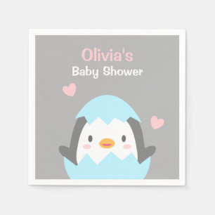 Cute Little Penguin Baby shower Party Napkins Servet