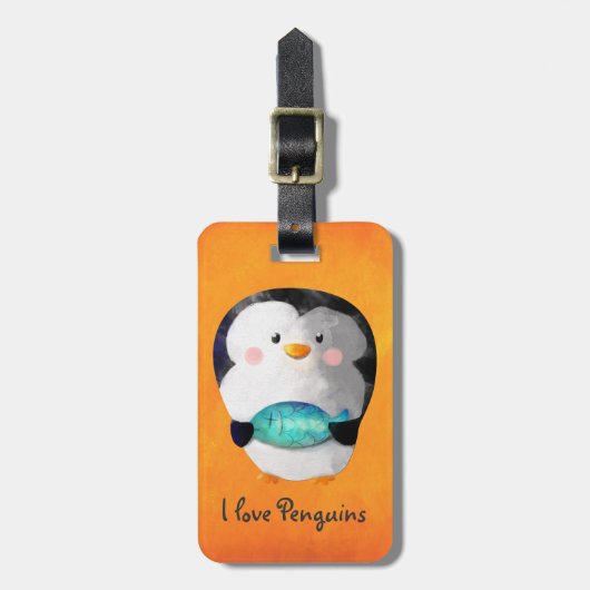 Cute Little Penguin Bagagelabel (Voorkant verticaal)