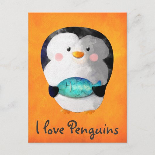 Cute Little Penguin Briefkaart (Voorkant)