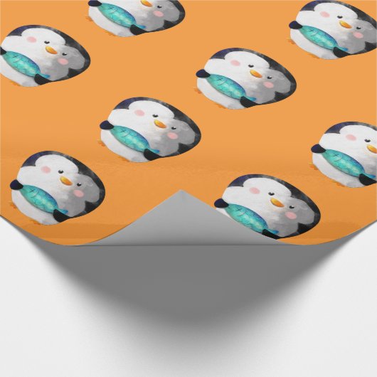Cute Little Penguin Cadeaupapier (Hoek)