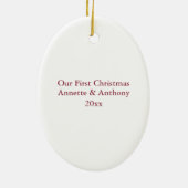 Cute Little Penguin Couple Keramisch Ornament (Achterkant)
