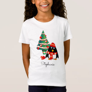 Cute Little Penguin   Eigen naam kerstmis T-shirt