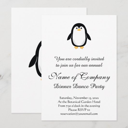 Cute Little Penguin Kaart (Voorkant / Achterkant)