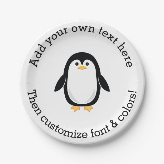 Cute Little Penguin Papieren Bordje (Voorkant)
