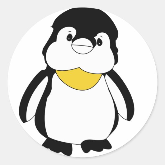 Cute Little Penguin Ronde Sticker (Voorkant)