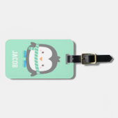 Cute Little Penguin Winter Kinderen Bagage Label (Voorkant horizontaal)