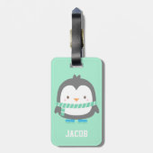 Cute Little Penguin Winter Kinderen Bagage Label (Achterkant verticaal)