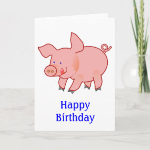 Cute Little Pig Birthday Kaart