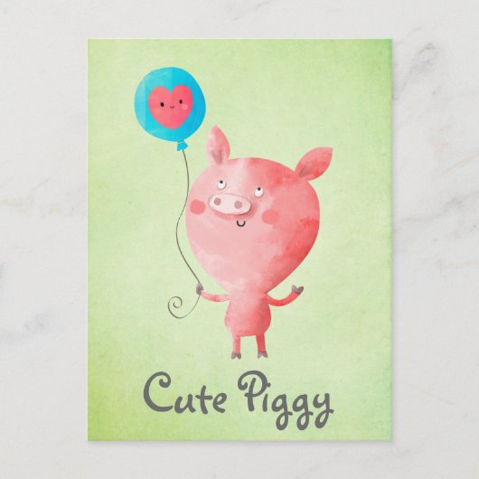 Cute Little Pig Briefkaart (Voorkant)