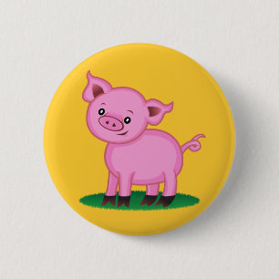 Cute Little Pig Button