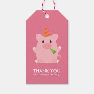 Cute Little Pig kinderen Birthday Party Cadeaulabel