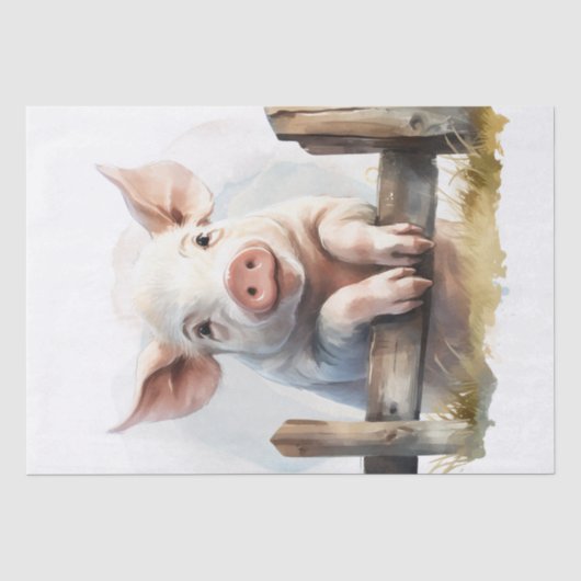 Cute Little Pig Tissuepapier (Voorkant)