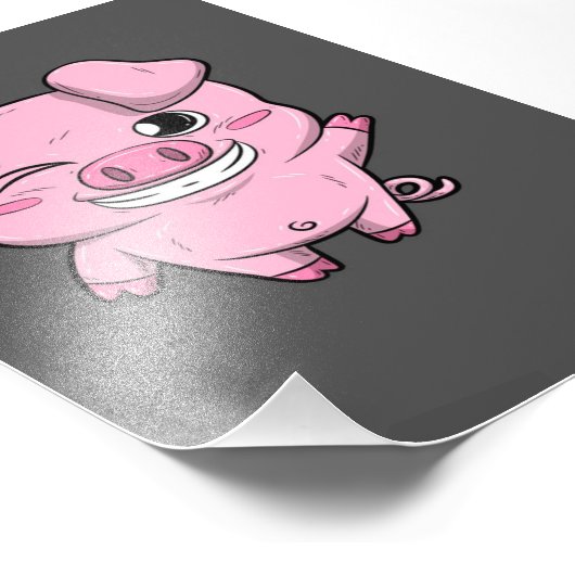 Cute Little Pig | Zoete wijn | Boer Lover Foto Afdruk (Hoek)