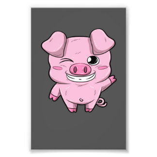 Cute Little Pig | Zoete wijn | Boer Lover Foto Afdruk