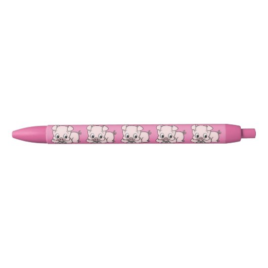 Cute Little Pig Zwarte Inkt Pen (Voorkant)