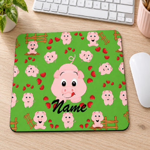 Cute Little Piggies en Hartjes Patroon Muismat